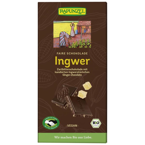 Schokolade Zartbitter 55 % mit Ingwer