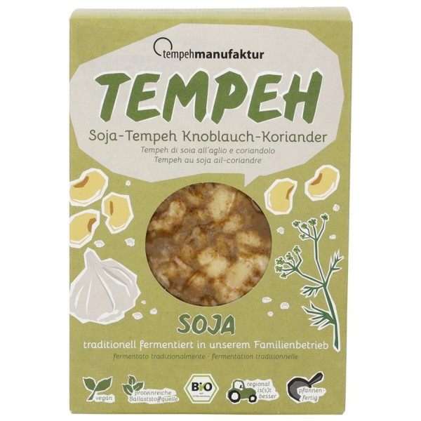 Tempeh Knoblauch Koriander aus Soja